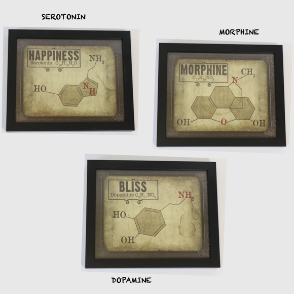 Framed artwork of molecular structures - lot of 3 - Picture 2 of 9